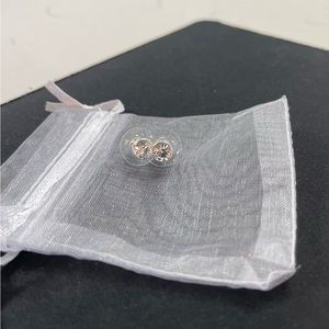 Elegant Round Cubic Zirconia Silver Studded Earrings!